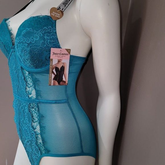 Juicy Couture Push Up Lace Mesh Bodysuit Lingerie Sz SM - Picture 4 of 15